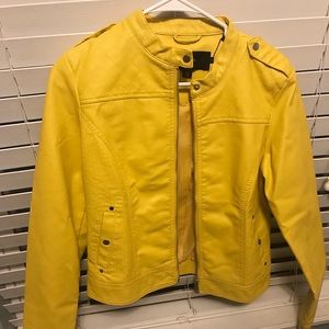 Bright Yellow Leather Jacket- NWT